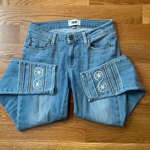 PAIGE skinny jeans with embroidered bottoms